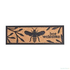   Méhecske mintás gumi és kókuszrost lábtörlő, 75 x 25 cm