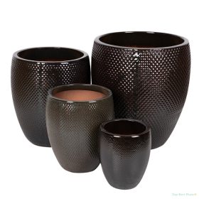   Nantes Monica kerámia növénytartó szett cédruszöld 22x25,5-48x52cm S/4