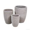Brisbane Vase kerámia növénytartó szett savmaratott antik fehér 26x34-43x55cm S/3
