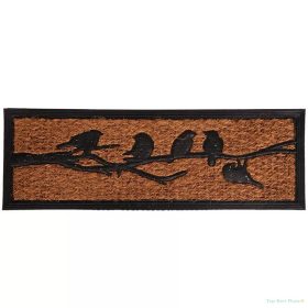 Kókuszrost és gumi lábtörlő, madár mintás, 75 x 25 cm