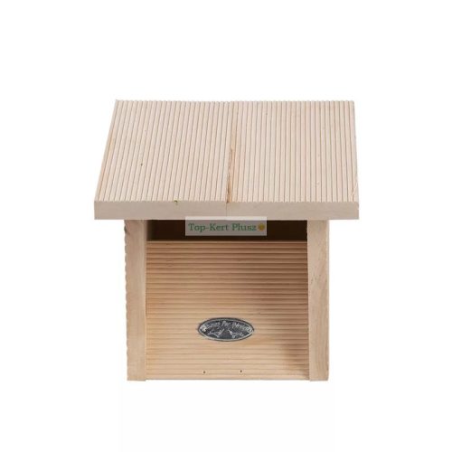 Lapos tetős fa madárház vörösbegynek, 22 cm